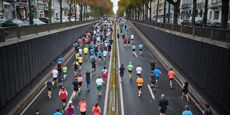 picture with marathon runners